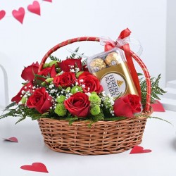 Love Roses N Ferrero Basket