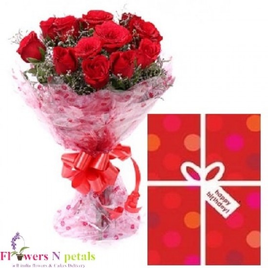 RED ROSES AND OCCASIONAL CARD